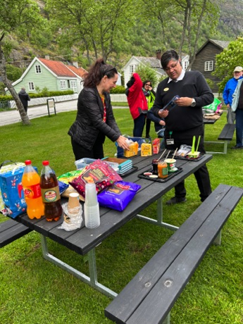 our guide and bus driver setting up one of our picnics